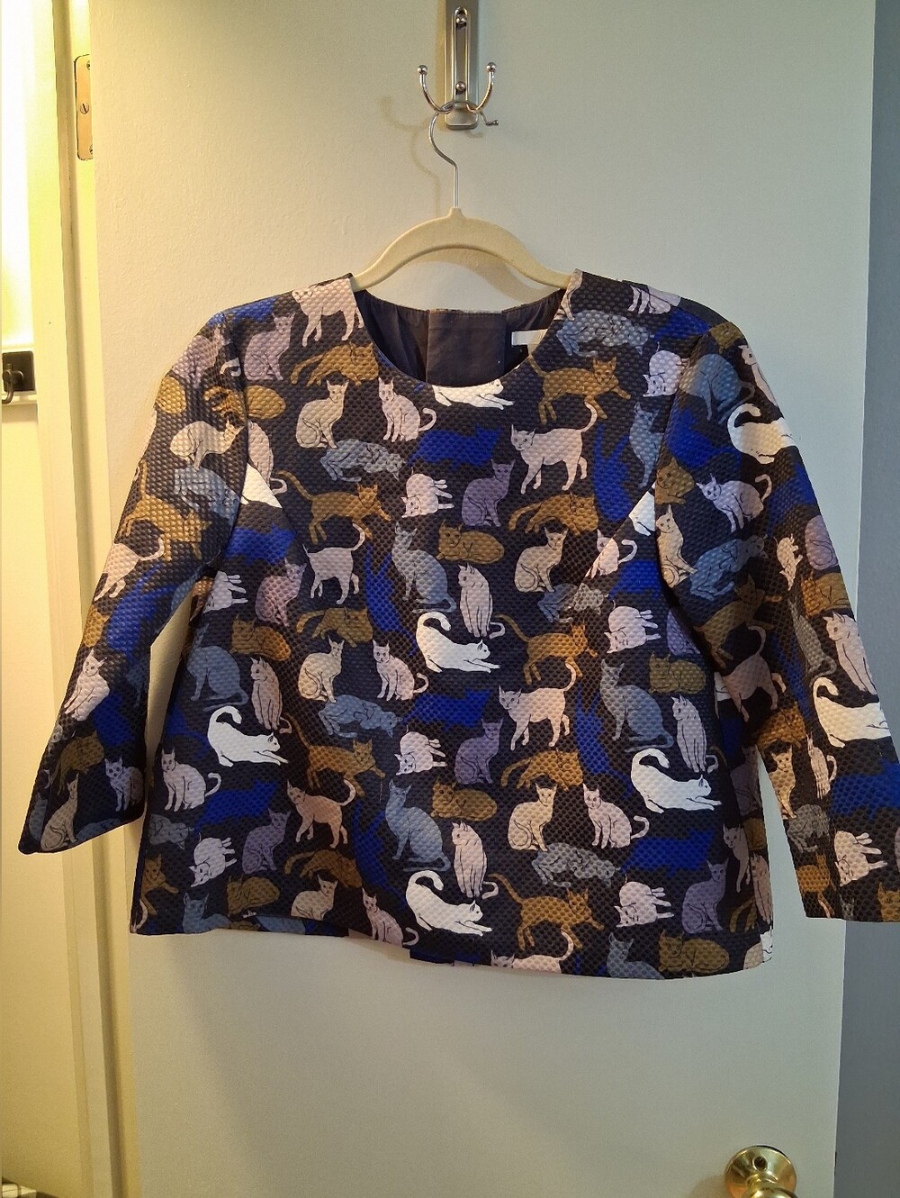 CATS! H&M 50s/60s Style Top. Funky Cat Design Size 8